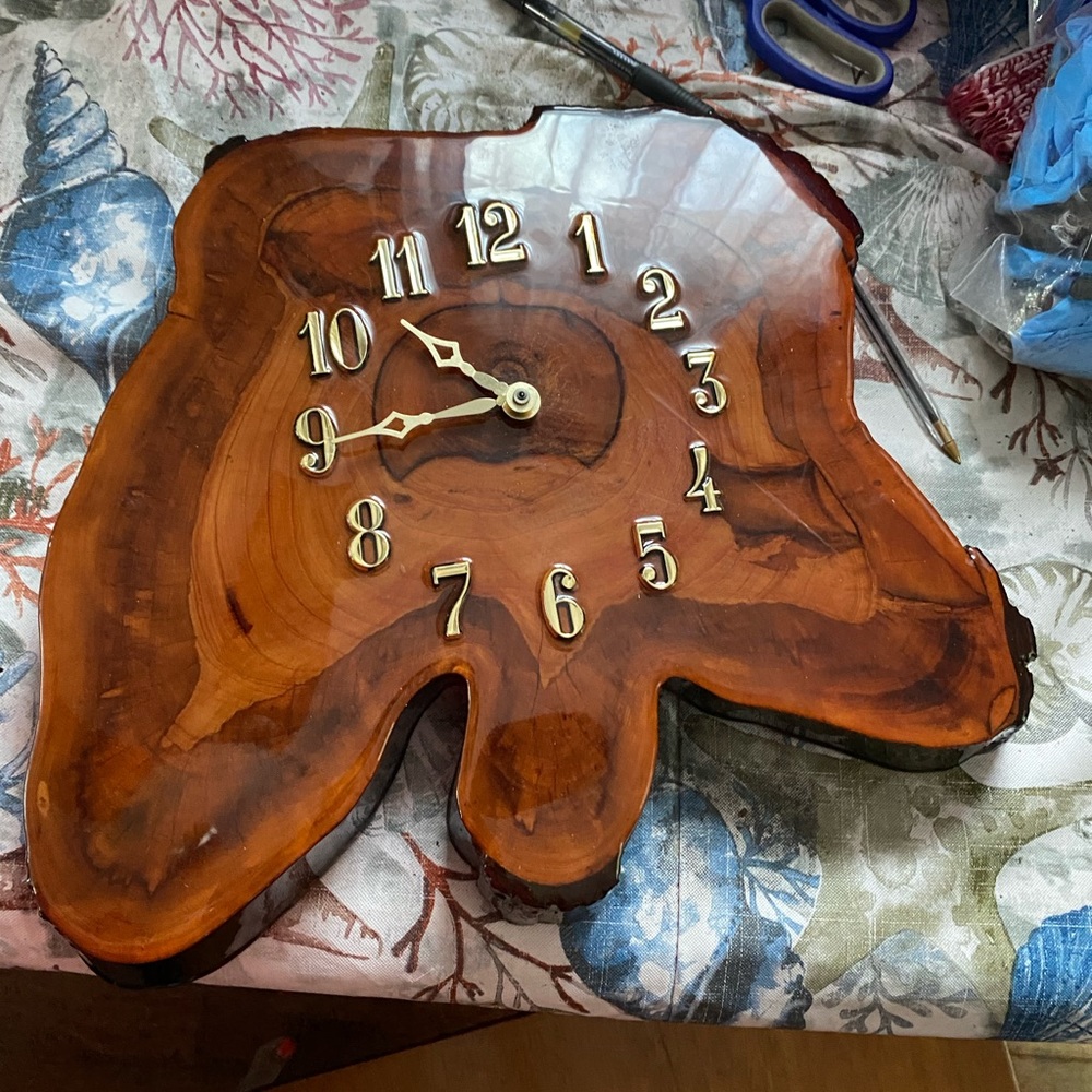 Real wood clock